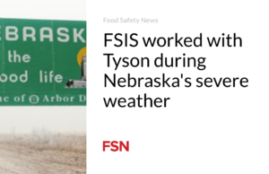 FSIS bekerja dengan Tyson selama cuaca buruk di Nebraska