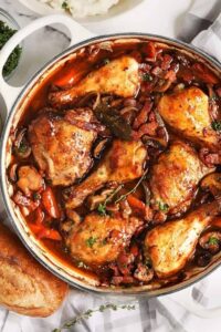 Coq Au Vin dengan kentang