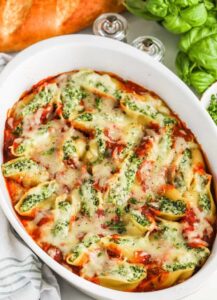 cheesy Classic Stuffed Shells Recipe in the dish