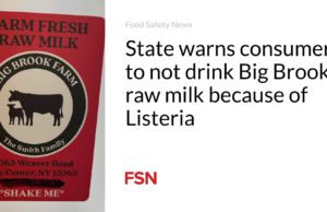 Negara memperingatkan konsumen untuk tidak meminum susu mentah Big Brook karena Listeria
