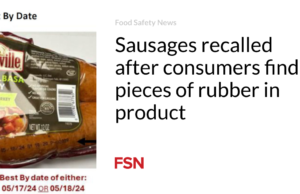 Sosis ditarik kembali setelah konsumen menemukan potongan karet di dalam produk