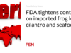 FDA memperketat kontrol terhadap impor kaki katak, daun ketumbar, dan makanan laut