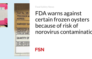 FDA memperingatkan terhadap tiram beku tertentu karena risiko kontaminasi norovirus