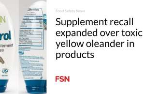 Penarikan kembali suplemen diperluas karena oleander kuning beracun dalam produk
