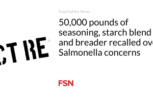 50.000 pon bumbu, campuran pati, dan pembuat roti ditarik kembali karena kekhawatiran Salmonella