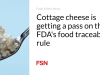 Keju cottage lolos dari aturan ketertelusuran makanan FDA