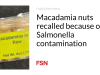 Kacang macadamia ditarik kembali karena kontaminasi Salmonella