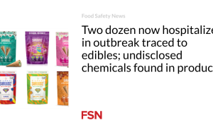 Dua lusin orang sekarang dirawat di rumah sakit karena wabah yang disebabkan oleh makanan; bahan kimia yang dirahasiakan ditemukan dalam produk