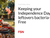 Menjaga sisa makanan Hari Kemerdekaan Anda Bebas bakteri