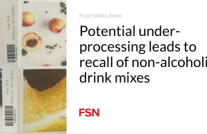 Potensi pemrosesan yang kurang menyebabkan penarikan kembali campuran minuman non-alkohol