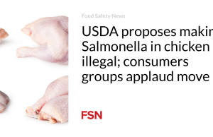 USDA proposes making Salmonella in chicken illegal; consumers groups applaud move