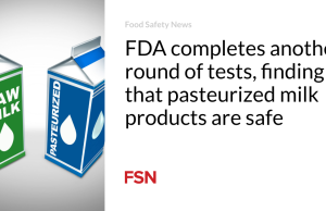 FDA menyelesaikan putaran pengujian lainnya dan menemukan bahwa produk susu pasteurisasi aman