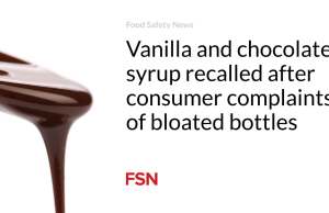 Sirup vanila dan coklat ditarik kembali setelah konsumen mengeluhkan botol yang kembung