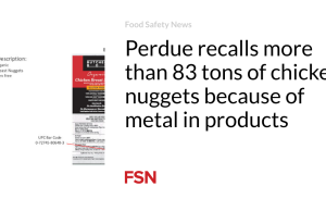 Perdue menarik kembali lebih dari 83 ton nugget ayam karena adanya logam dalam produknya