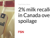 2% susu ditarik kembali di Kanada karena pembusukan