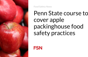 Kursus Penn State yang membahas praktik keamanan pangan di tempat pengepakan apel