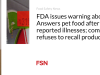 FDA mengeluarkan peringatan tentang makanan hewan Answers setelah penyakit yang dilaporkan; perusahaan menolak untuk menarik kembali produknya
