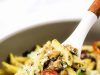 Eggplant Pasta with Ricotta Pesto and Olives