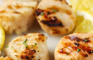 Scallop panggang – habiskan dengan uang